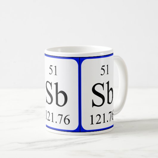 Element 51 witte mok - Antimoon (Voorkant rechts)