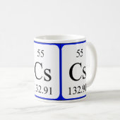 Element 55 witte mok - cesium (Voorkant rechts)