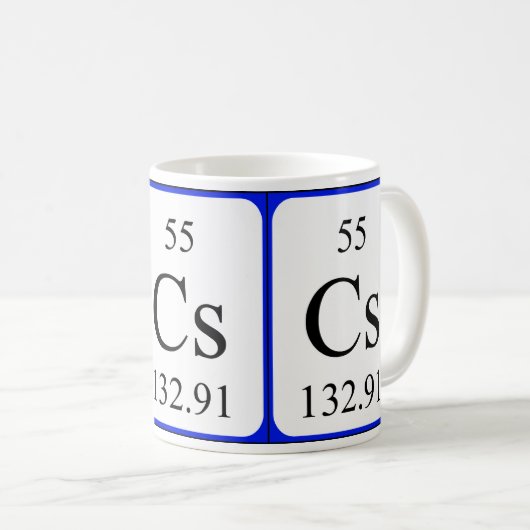 Element 55 witte mok - cesium (Voorkant rechts)