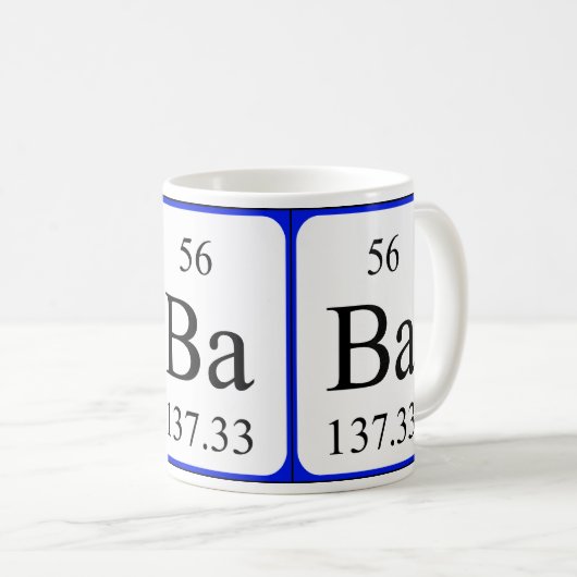 Element 56 witte mok - Barium (Voorkant rechts)