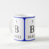 Element 5 witte mok - Boron (Voorkant links)