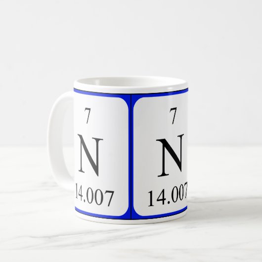 Element 7 witte mok - stikstof (Voorkant links)