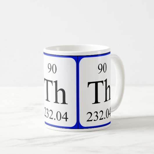 Element 90 witte mok - Thorium (Voorkant rechts)