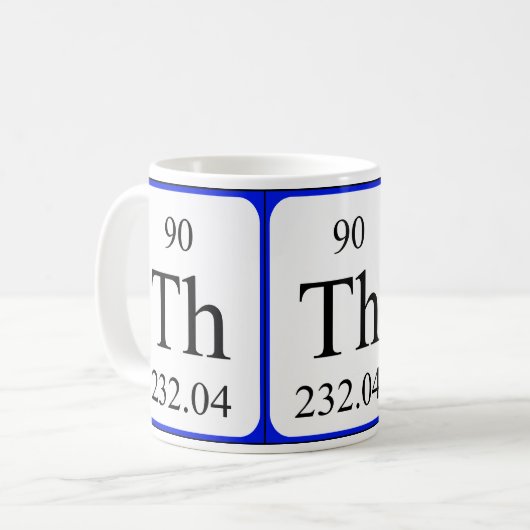 Element 90 witte mok - Thorium (Voorkant links)