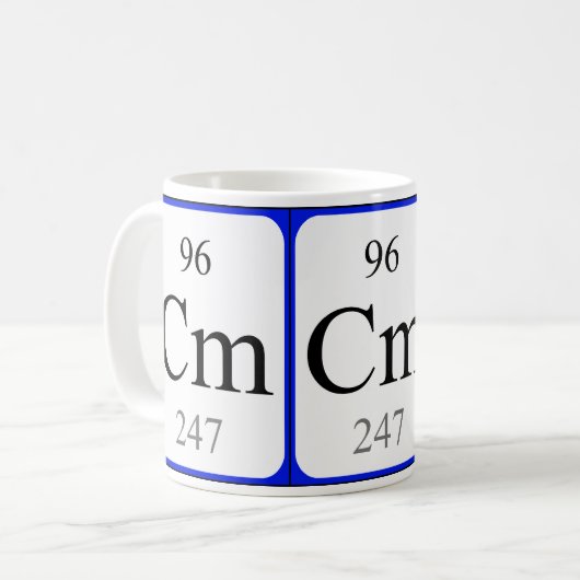 Element 96 witte mok - Curium (Voorkant links)