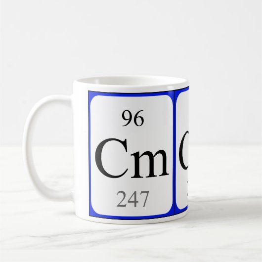 Element 96 witte mok - Curium (Links)