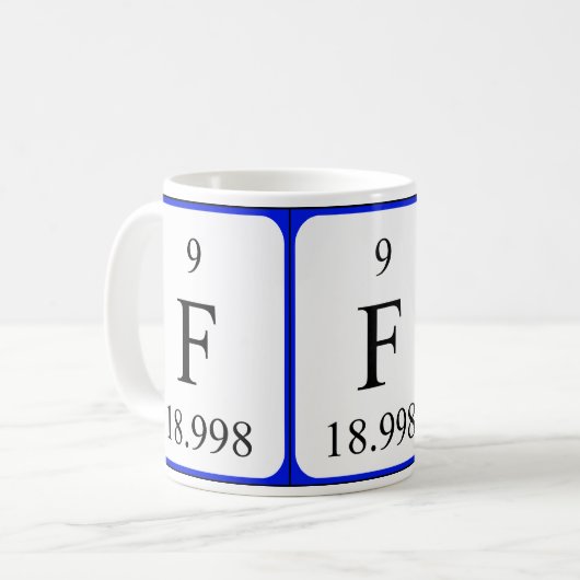 Element 9 witte mok - fluor (Voorkant links)