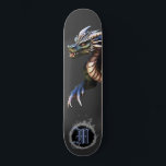 *~* Element AP88 Elemental Dragon Fierce Blue Persoonlijk Skateboard<br><div class="desc">(Zoek code AP88 om vergelijkbare items te vinden ) Gemakkelijk overzetten naar andere Zazzle producten. Elemental Element DRAGON met RING of FIRE / FLAMES / FLAME en INITIAAL MONOGRAM voor jouw naam - Bewaar of bewerk of verwijder de tekst. Dit Fierce Populaire trending skateboard Chinese stijl custom pro Element Dragon...</div>