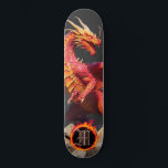 *~* Element AP88 Elemental Dragon Fierce Fire Persoonlijk Skateboard<br><div class="desc">(Zoek code AP88 om vergelijkbare items te vinden ) Gemakkelijk overzetten naar andere Zazzle producten. Elemental Element DRAGON met RING of FIRE / FLAMES / FLAME en INITIAAL MONOGRAM voor jouw naam - Bewaar of bewerk of verwijder de tekst. Dit Fierce Populaire trending skateboard Chinese stijl custom pro Element Dragon...</div>