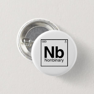 Element NB - Niet-binaire periodiek systeem Ronde Button 3,2 Cm