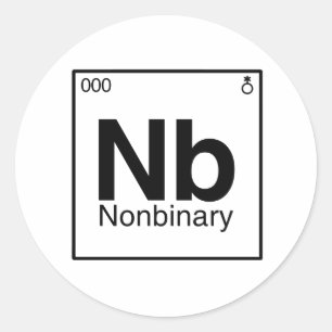 Element NB - Niet-binaire periodiek systeem Ronde Sticker