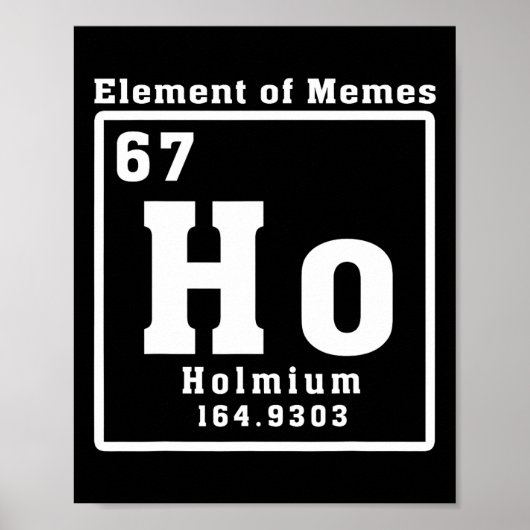 Element Of Memes Ho Holmium 67 Funny Science  Poster (Voorkant)