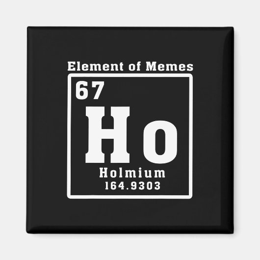 Element Van Memes Ho Holmium 67 Grappige Wetenscha Magneet (Voorkant)