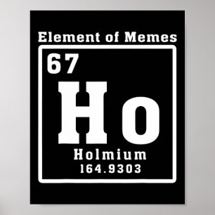 Element Van Memes Ho Holmium 67 Grappige Wetenscha Poster