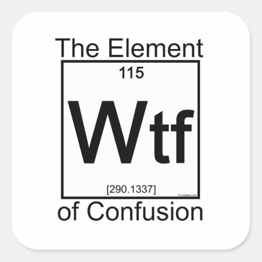Element WTF Vierkante Sticker (Voorkant)