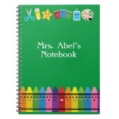 Elementair en voorschoolse leraar Cute Kawaii Notitieboek (Voorkant)