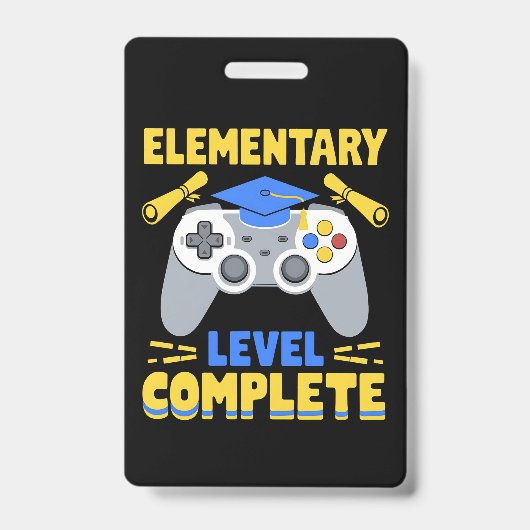 Elementair niveau Complete Gaming Gamer Afstuderen Badge (Voorzijde)