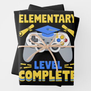 Elementair niveau Complete Gaming Gamer Afstuderen Inpakpapier Vel