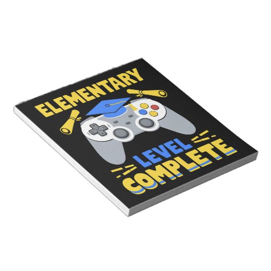 Elementair niveau Complete Gaming Gamer Afstuderen Notitieblok (Schuin)