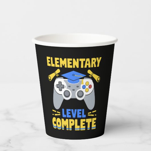 Elementair niveau Complete Gaming Gamer Afstuderen Papieren Bekers (Voorkant)