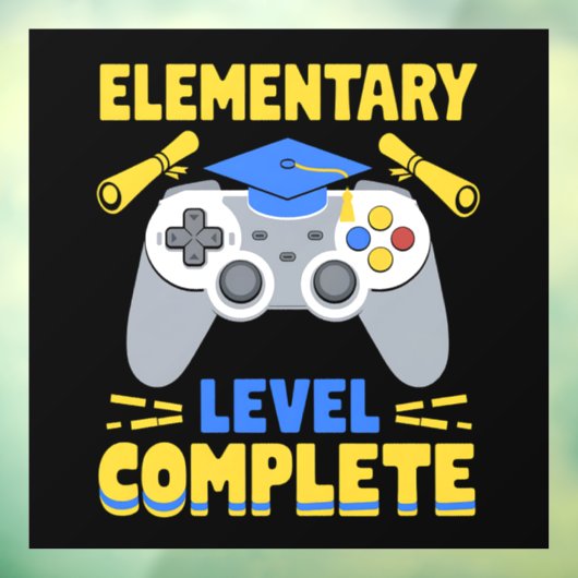 Elementair niveau Complete Gaming Gamer Afstuderen Raamsticker (Vel 3)