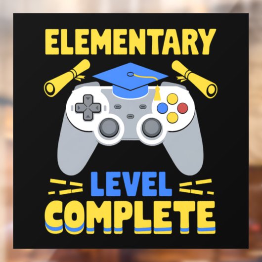 Elementair niveau Complete Gaming Gamer Afstuderen Raamsticker (Vel 2)