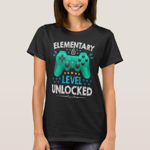Elementair niveau ontgrendelde gamer eerste dag va t-shirt