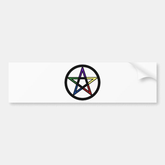 Elementair pentacle bumpersticker (Voorkant)