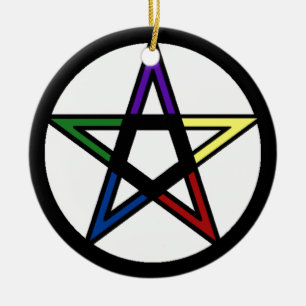 Elementair pentacle keramisch ornament
