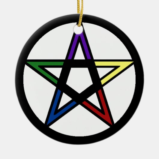 Elementair pentacle keramisch ornament (Voorkant)