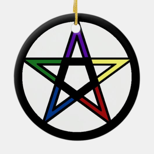 Elementair pentacle keramisch ornament (Achterkant)