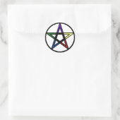 Elementair pentacle ronde sticker (Tas)