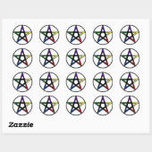 Elementair pentacle ronde sticker (Vel)