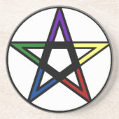 Elementair pentacle zandsteen onderzetter (Voorkant)