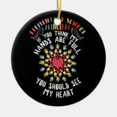 Elementair schoolhoofd keramisch ornament (Voorkant)