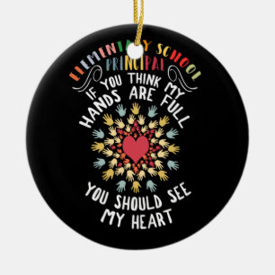 Elementair schoolhoofd keramisch ornament