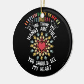 Elementair schoolhoofd keramisch ornament (Links)