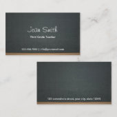 Elementair schoolleraar Chalkboard Visitekaartje (Voorkant / Achterkant)