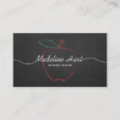 Elementair schoolleraar Rode Apple-kalkbord Visitekaartje (Voorkant)