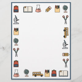 Elementair schoolthema Wereldbol leerlingboek Briefhoofd