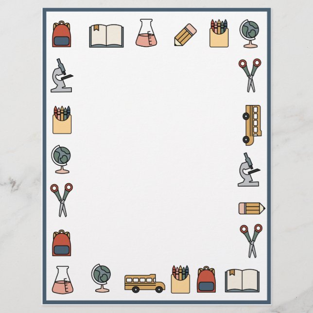 Elementair schoolthema Wereldbol leerlingboek Briefhoofd (Voorkant)