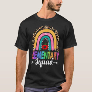 Elementair Team Regenboog Luipaard Leraar Terug Na T-shirt
