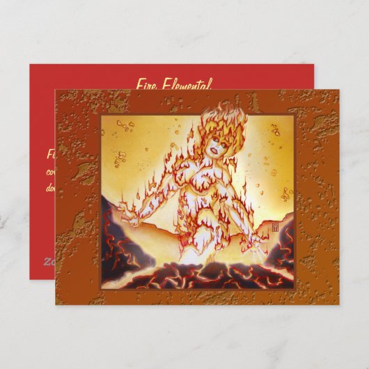 Elementair van de brand briefkaart (Voorkant / Achterkant)