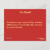 Elementair van de brand briefkaart (Achterkant)