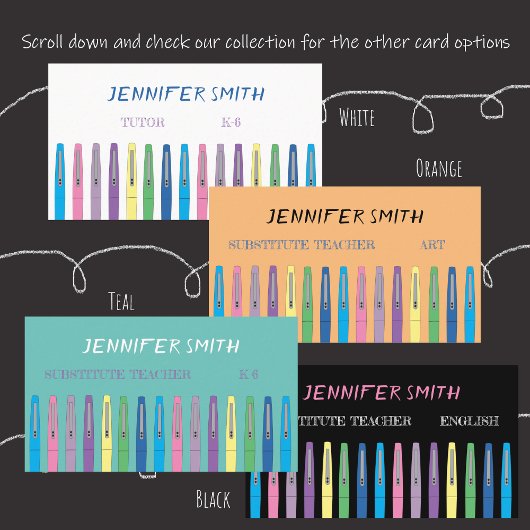 Elementair Visitekaartje van onderwijzeres