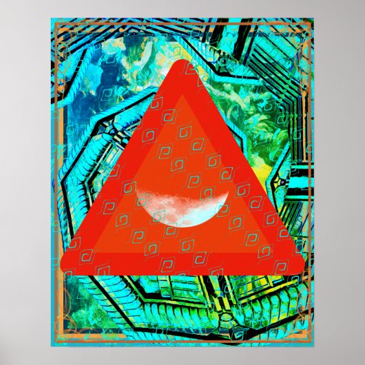 Elementair water binnen brand meditatie hulp Tattv Poster (Voorkant)