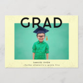 Elementair zwart-gele tekst Modern twee foto-Afstu Aankondiging (Voorkant)