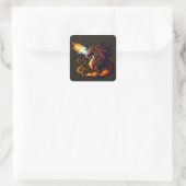 Elementaire dragon Fire Vierkante Sticker (Tas)