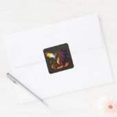Elementaire dragon Fire Vierkante Sticker (Envelop)