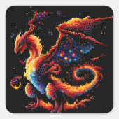 Elementaire dragon Fire Vierkante Sticker (Voorkant)